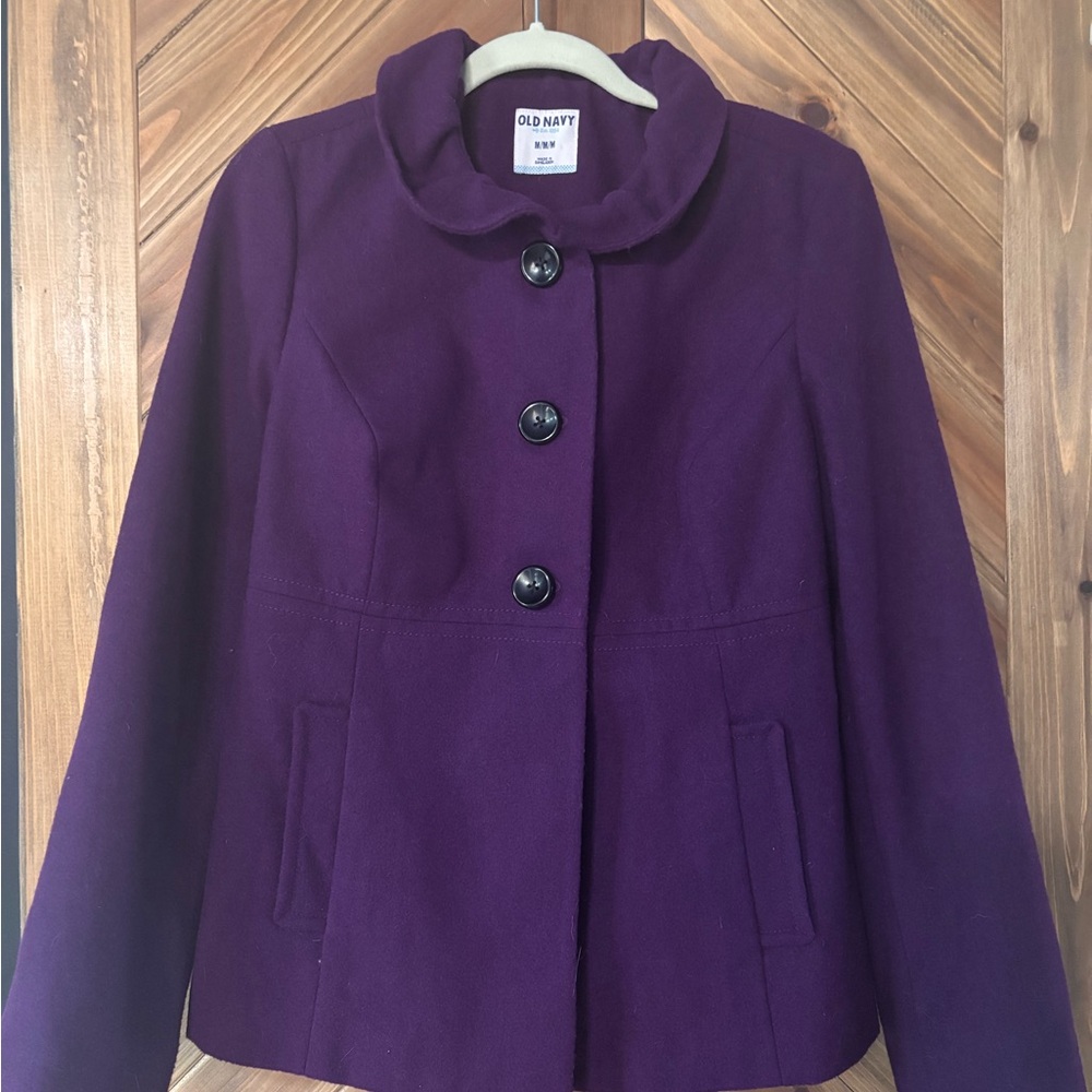 Old Navy Women's Rich Purple Pea Coat